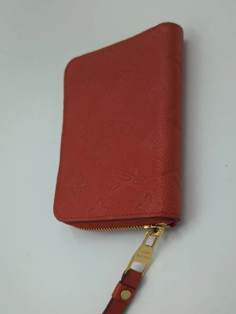 Louis Vuitton Red Empreinte Leather Zippy Coin Purse Wallet